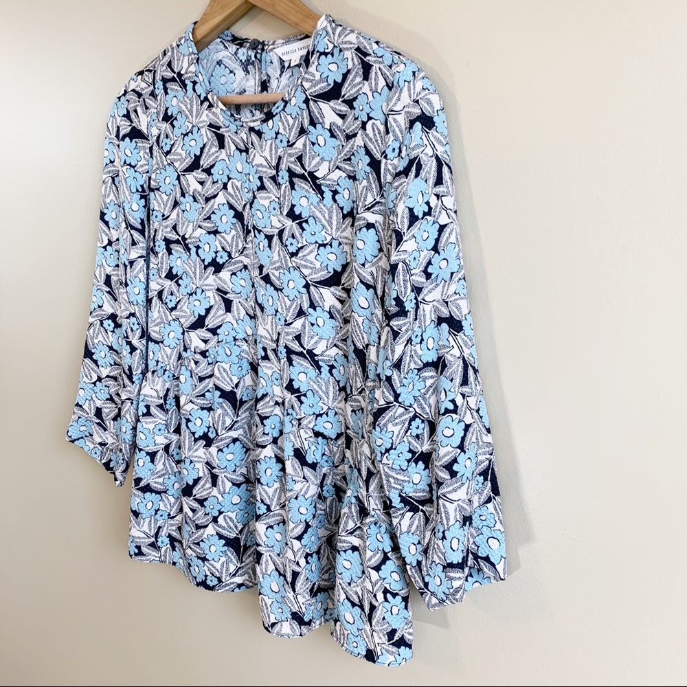 REBECCA TAYLOR 100% silk floral blouse RELISTED - Picture 6 of 14